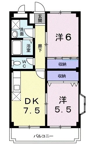 羽島郡岐南町八剣のマンションの間取り