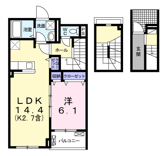 青梅市大門のアパートの間取り