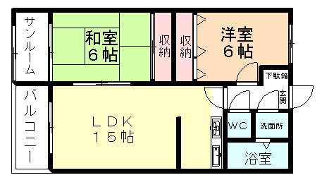 セレーヌ赤田の間取り