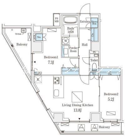 港区南青山のマンションの間取り