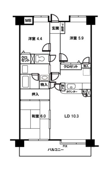 草加市栄町のマンションの間取り