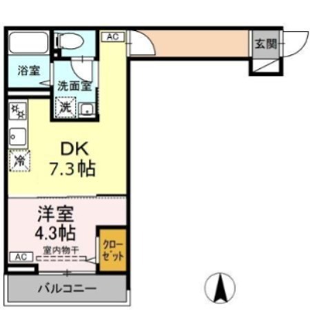 グラナーデ扇I　Cの間取り