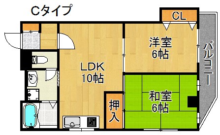 大阪市住之江区浜口東のマンションの間取り