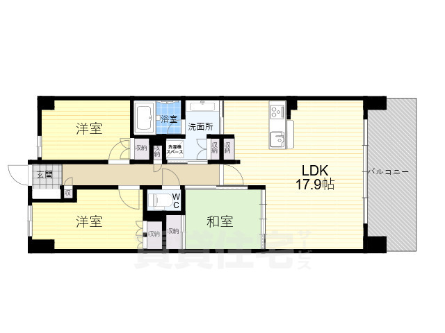 生駒市白庭台のマンションの間取り