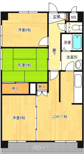 メゾンヴェール中尾IIの間取り