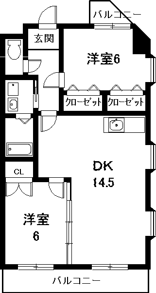 名古屋市中村区稲葉地本通のマンションの間取り