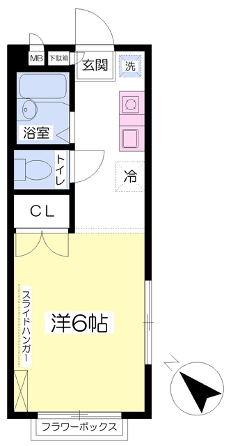 千葉市若葉区西都賀のアパートの間取り