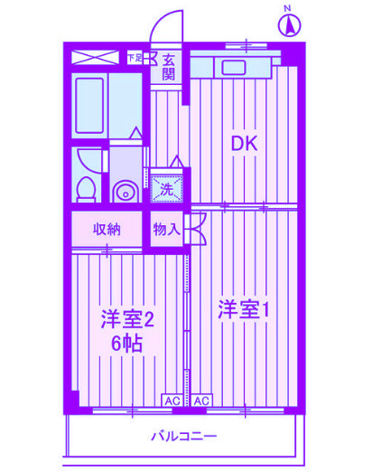 横浜市神奈川区新子安のマンションの間取り