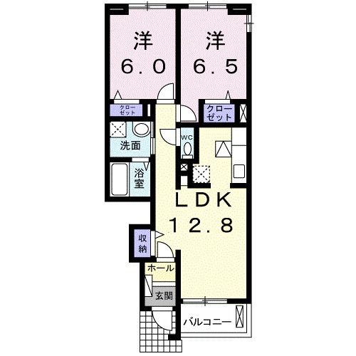 富士宮市田中町のアパートの間取り