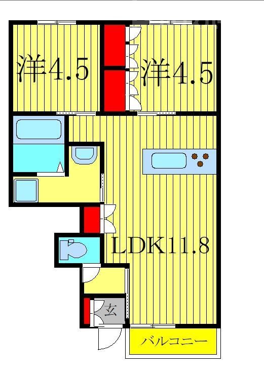 柏市逆井のアパートの間取り