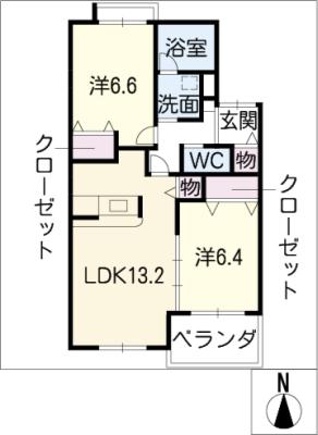 ＨＩＬＬＳ南島の間取り