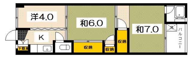 廿日市市大野のマンションの間取り