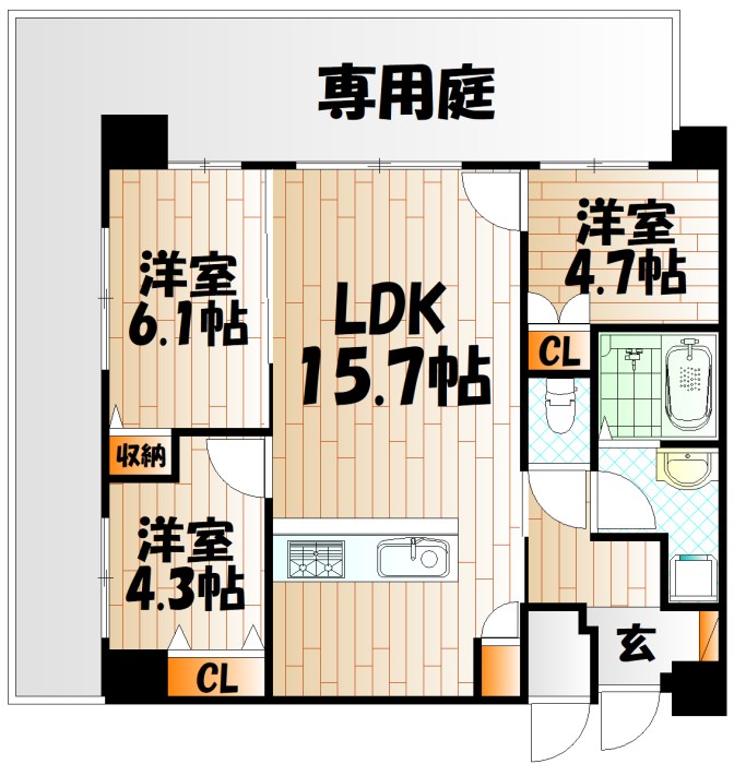 クラシオン社ノ木の間取り