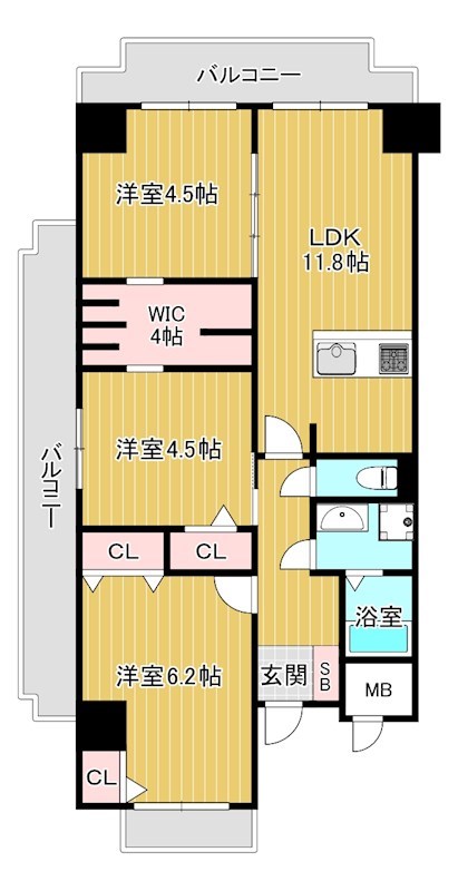 大阪市北区天満のマンションの間取り