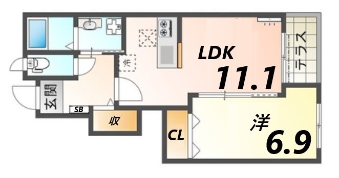 姫路市勝原区丁のアパートの間取り