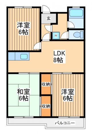 日野市新井のマンションの間取り