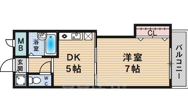 堺市北区中百舌鳥町のマンションの間取り