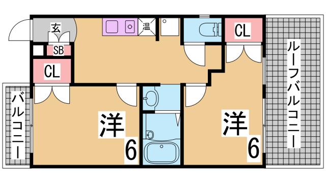 神戸市垂水区中道のマンションの間取り