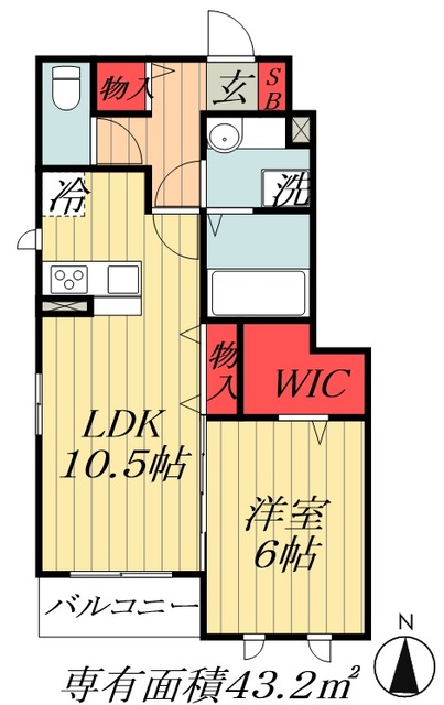 【船橋市前貝塚町のアパートの間取り】