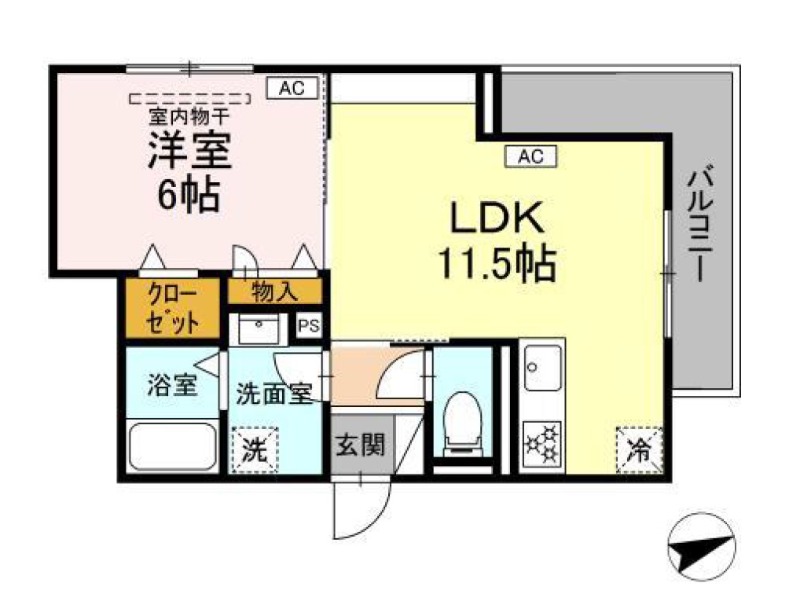 浜松市浜名区中条のアパートの間取り