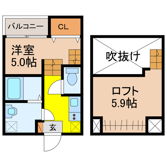 諫早市福田町のアパートの間取り