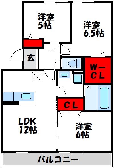 クレール　アソウの間取り