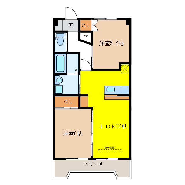 岐阜市宇佐東町のマンションの間取り