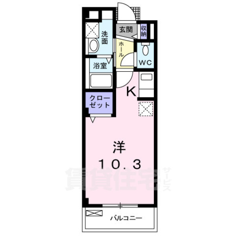 堺市北区百舌鳥陵南町のマンションの間取り