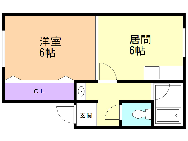 北広島市美沢のアパートの間取り