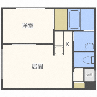 札幌市東区北三十六条東のマンションの間取り