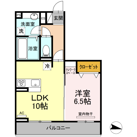 福山市御幸町大字上岩成のアパートの間取り