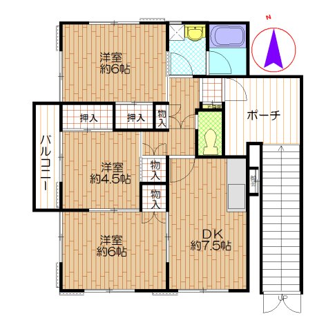 葛梅2丁目住居の間取り