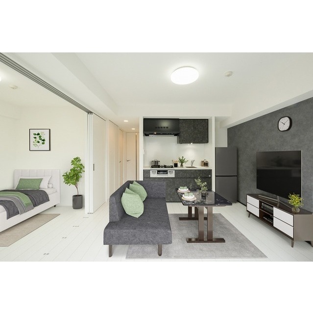 居室・リビング　家具・調度品等はＣＧ加工です。実際の賃