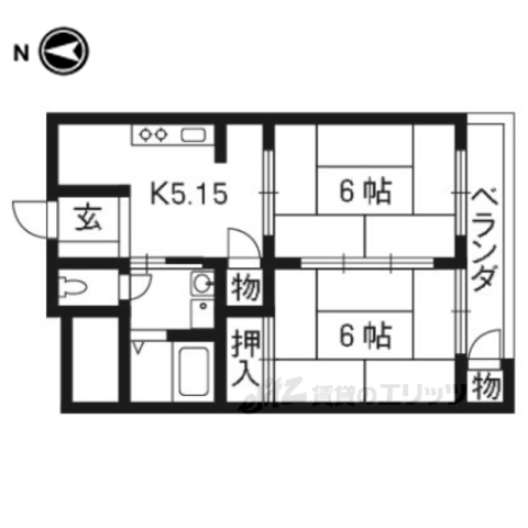 西京極ガーデンハイツの間取り写真
