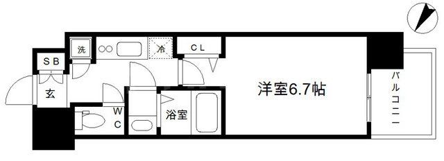レジュールアッシュ中之島SOUTHの間取り写真