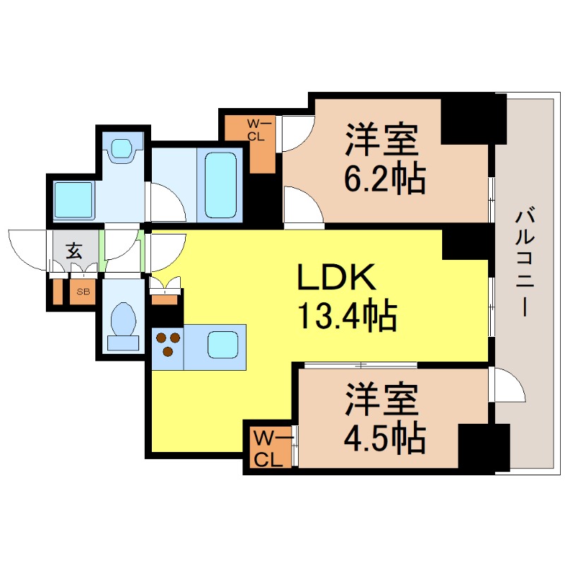 地下鉄東山線 今池駅 徒歩3分 19階建 築1年の間取り写真