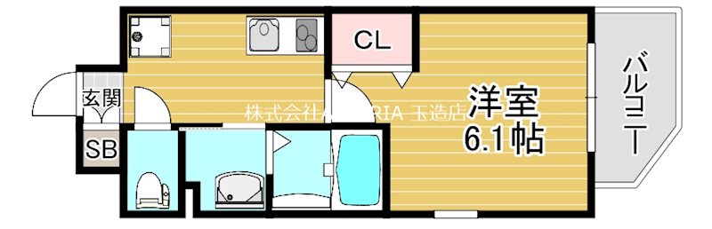 近鉄大阪線 今里駅 徒歩9分 9階建 築7年の間取り写真