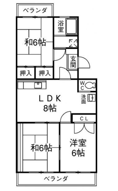 静岡市駿河区東新田のマンションの間取り