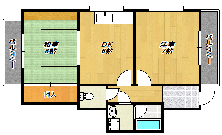 ハイツ北村（南奥）の間取り