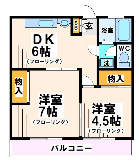 府中市四谷のアパートの間取り