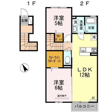 高松市田村町のアパートの間取り