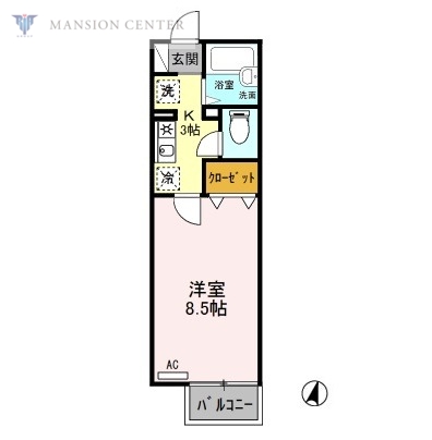 新潟市東区宝町のアパートの間取り