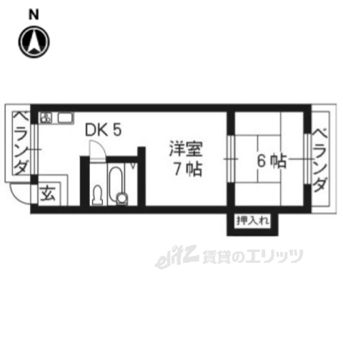 【京都市下京区下鱗形町のマンションの間取り】