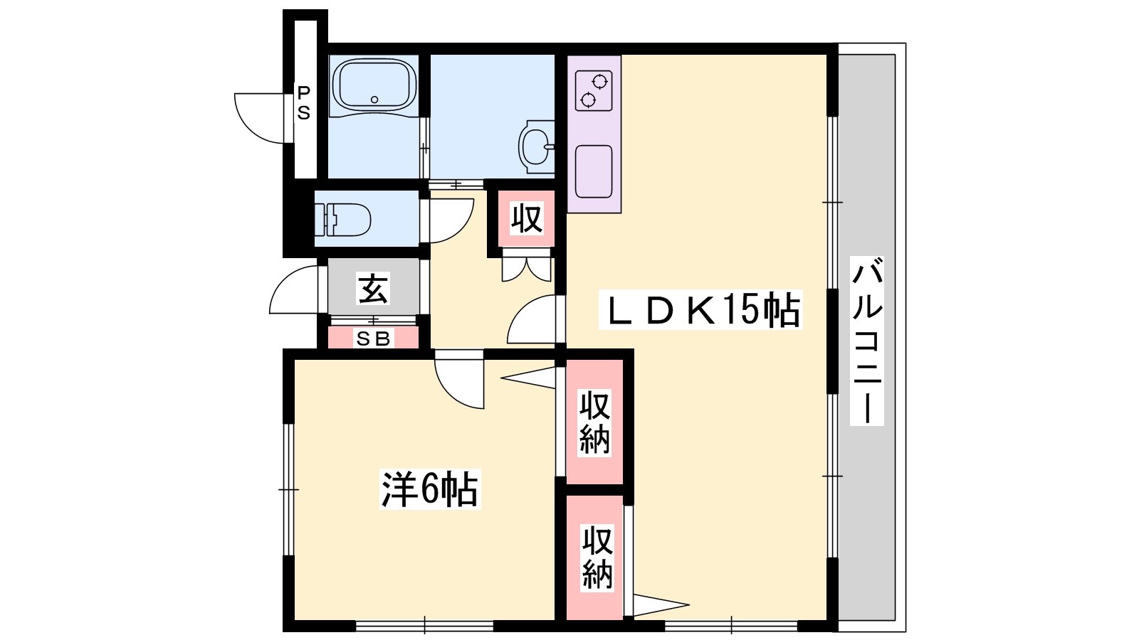 姫路市網干区田井のマンションの間取り