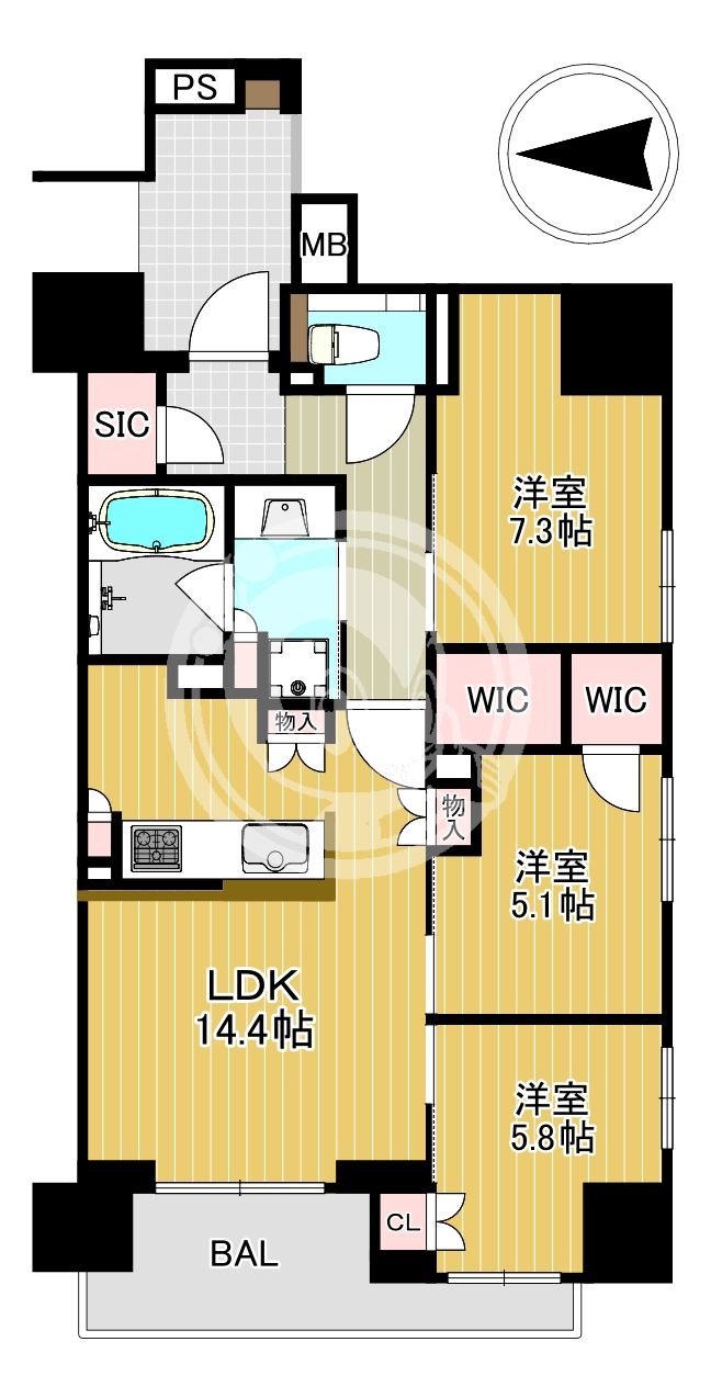 グランドメゾン大阪上本町の間取り