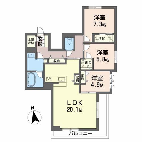 徳島市蔵本元町のマンションの間取り