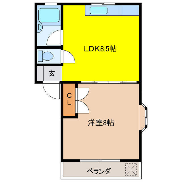 大垣市木戸町のアパートの間取り