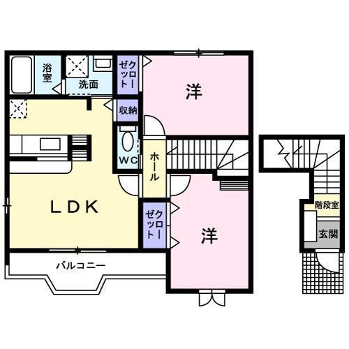 クレスト　ケイ　Ａ・Ｂの間取り