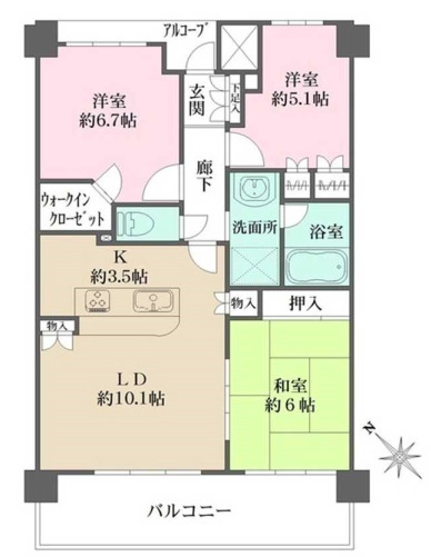 北区昭和町のマンションの間取り