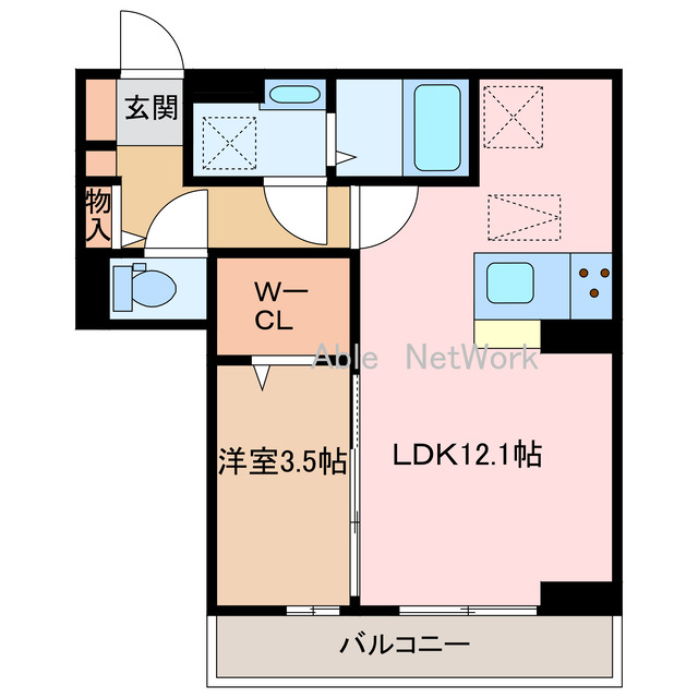 アサヒパレス久保田　Aの間取り